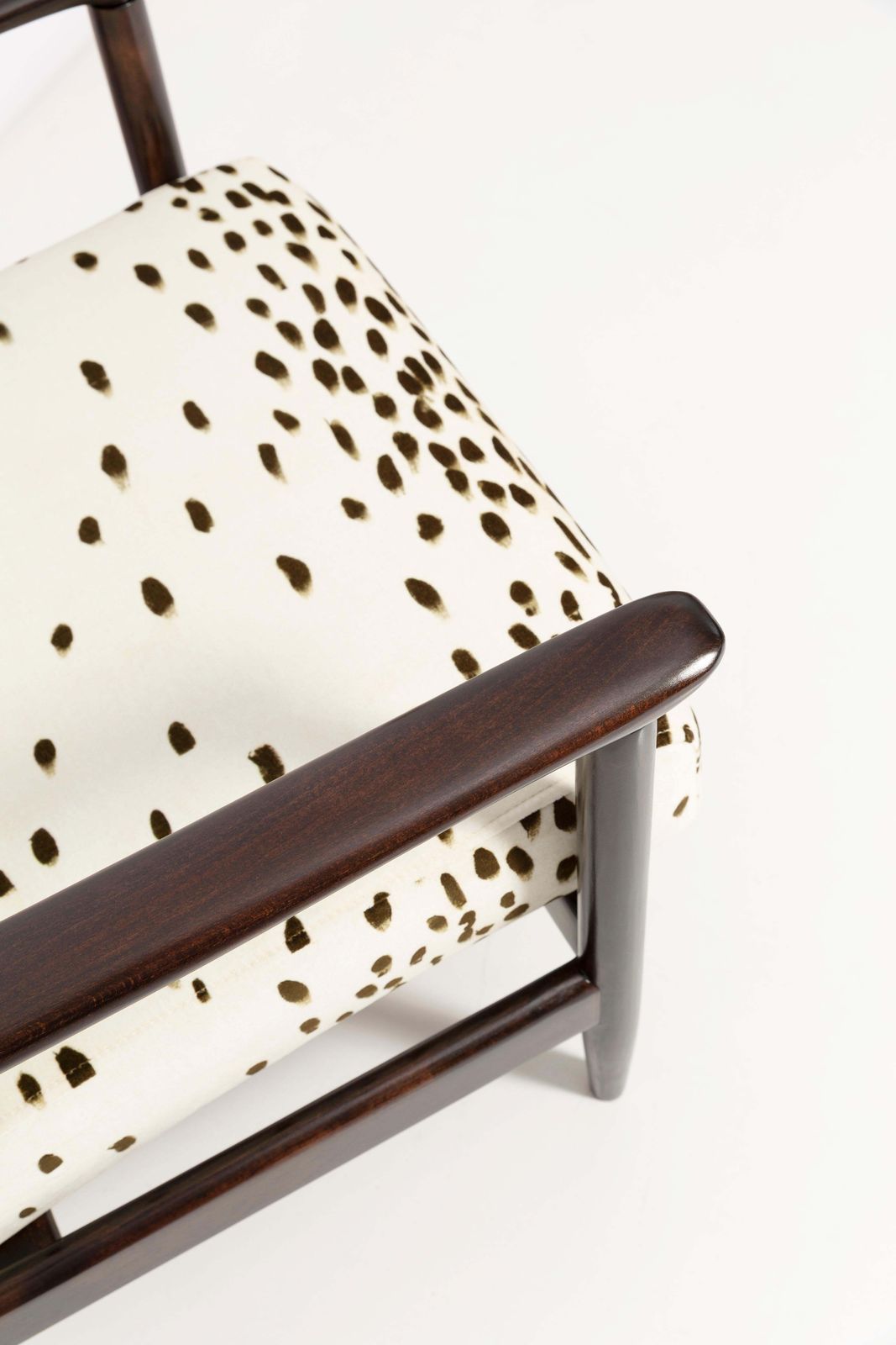 Mid Century Pattern Velvet Dalmatian Armchair, By Edmund Homa, Europe, 1960s photo for sale