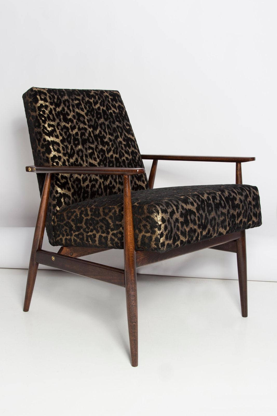 photo furniture Pair Of Mid Century Leopard Print Velvet Dante Armchairs, H. Lis, Europe, 1960s