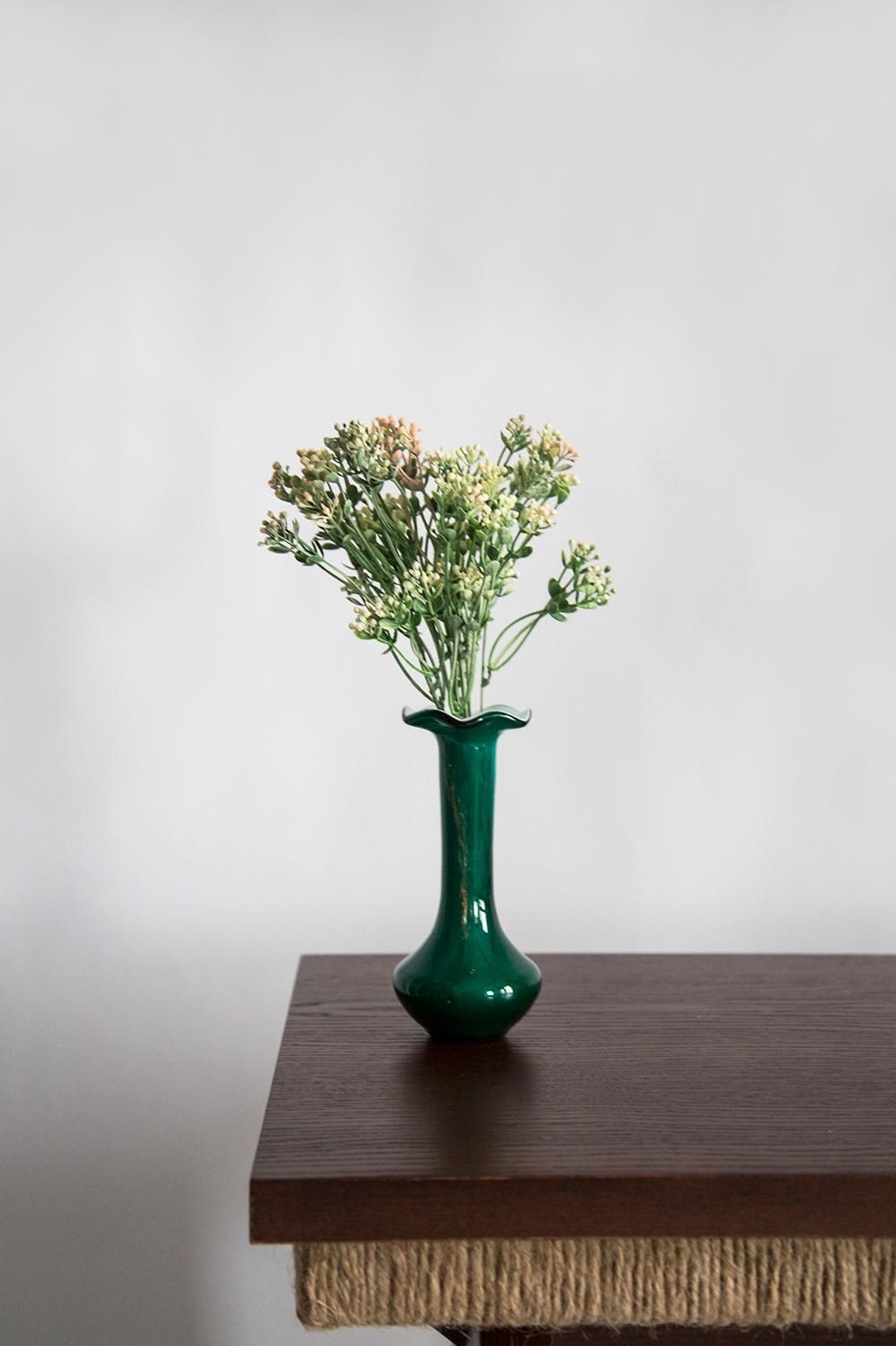 photo for sale Mid Century Small Green Decorative Glass Vase, Europe, 1960s