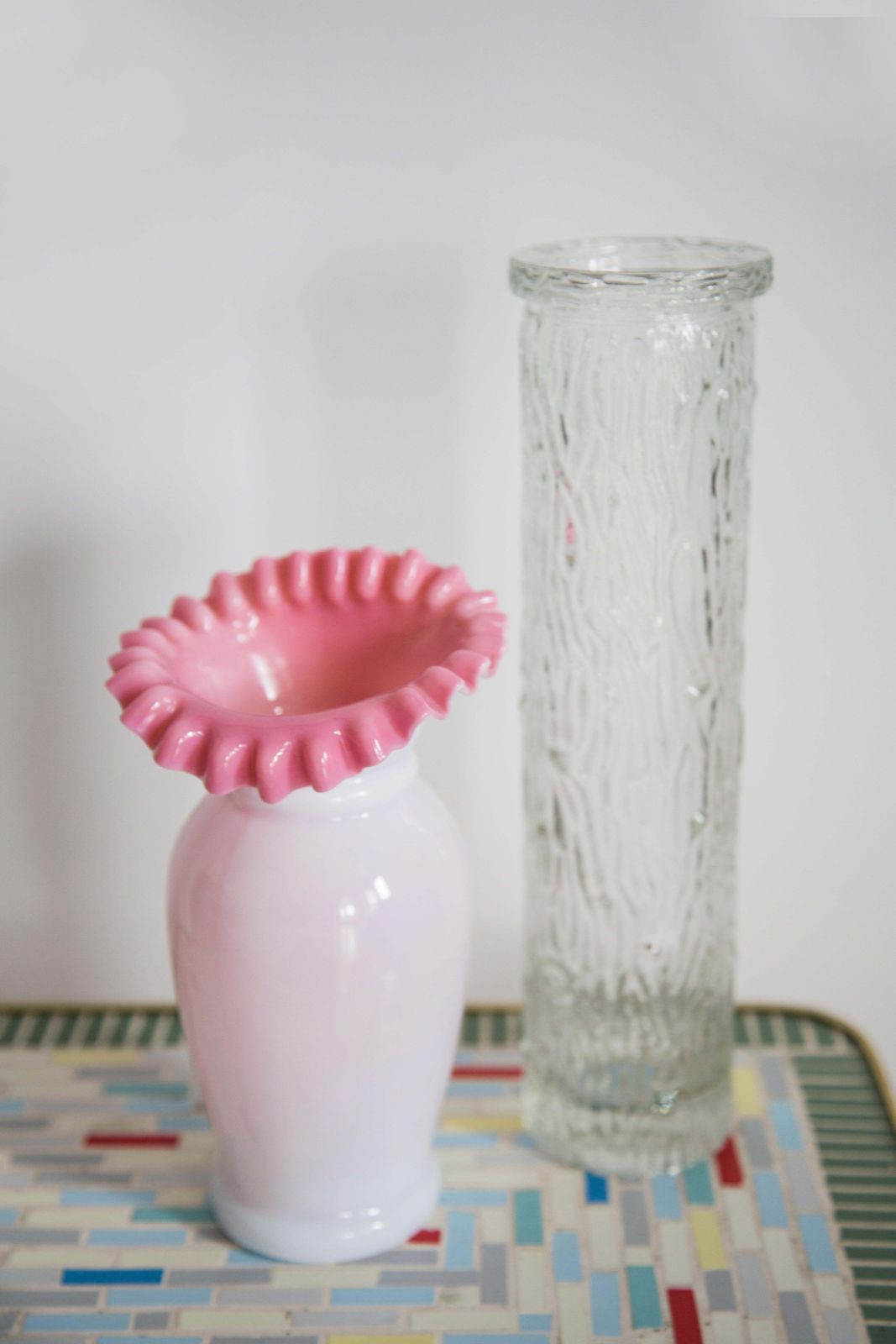 Mid Century Vintage Artistic Glass Pink Vase, Tarnowiec, Sulczan, Europe, 1970s photo for sale