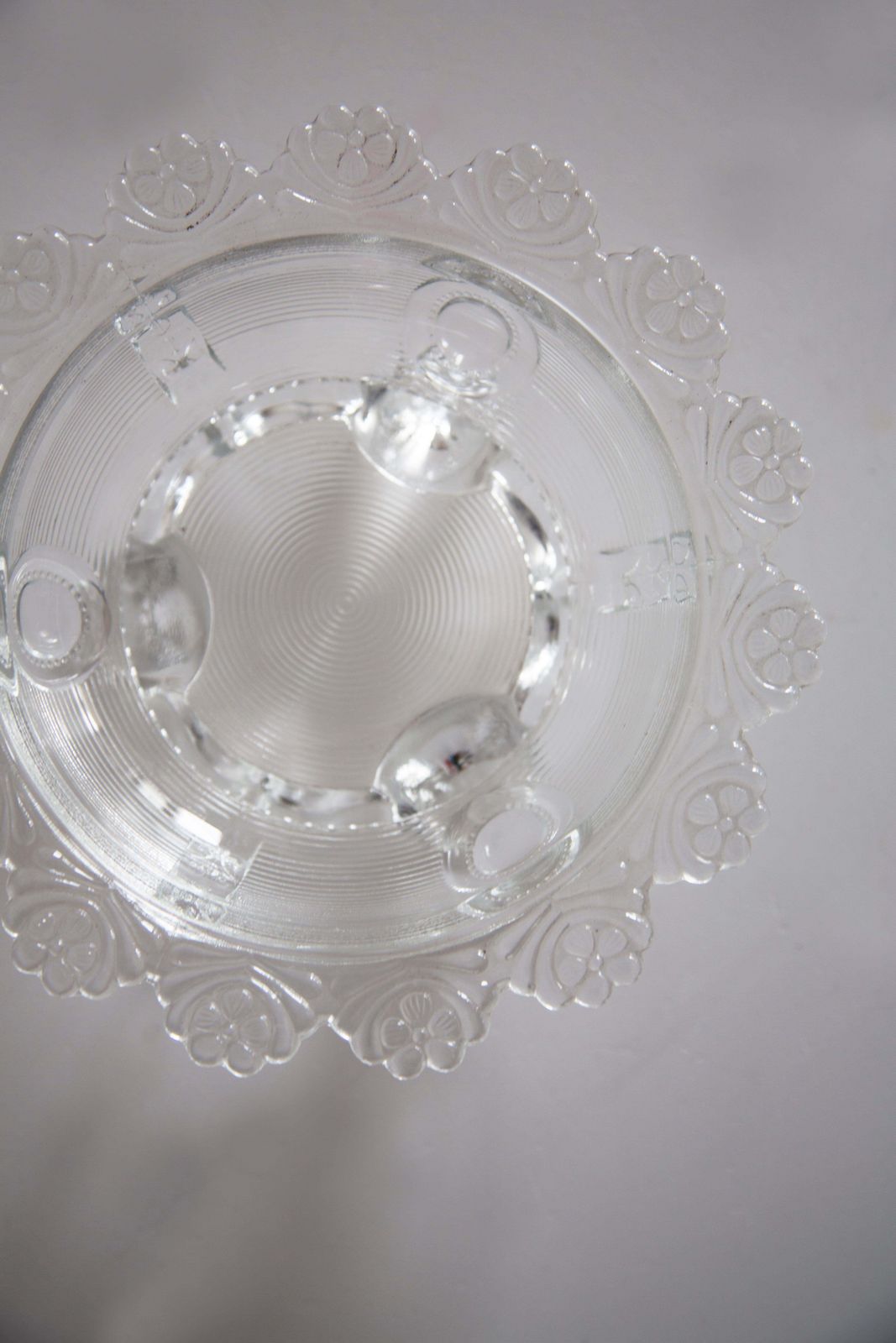 photo for sale Mid Century Vintage Transparent Glass Sugar, Candy Or Fruit Bowl, Italy, 1960s
