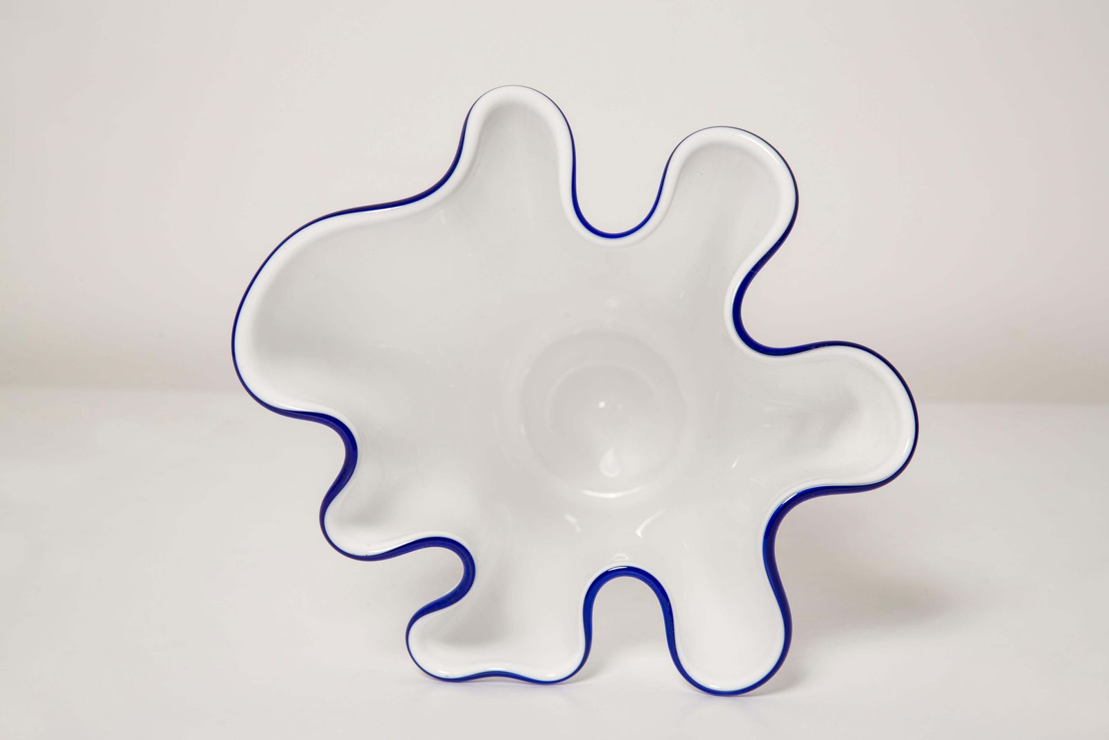 Home Decor Mid Century Vintage Blue And White Vase, Italy, 1960s photo