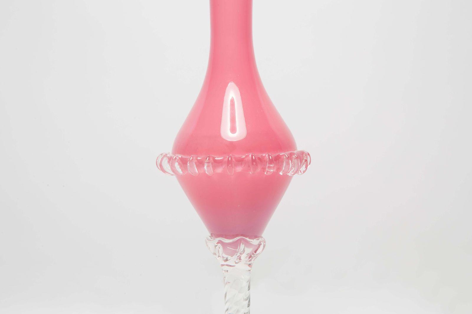 Mid Century Vintage Artistic Glass Pink Vase, Tarnowiec, Sulczan, Europe, 1970s photo 187.0