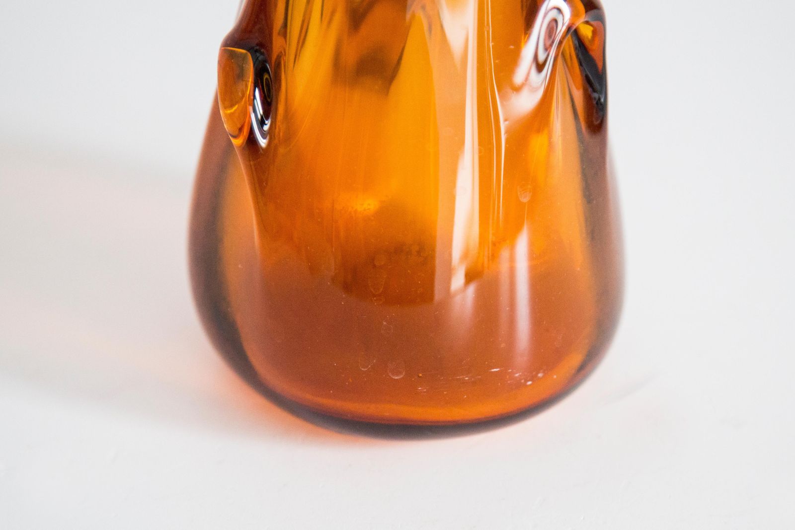 Mid Century Artistic Glass Yellow Vase, Tarnowiec, Sulczan, Europe, 1970s photo buy
