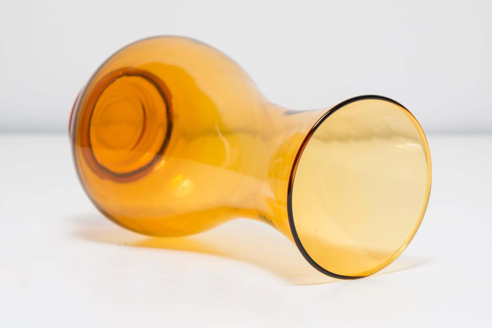 Mid Century Vintage Artistic Glass Yellow Light Vase, Europe, 1970s photo vintage
