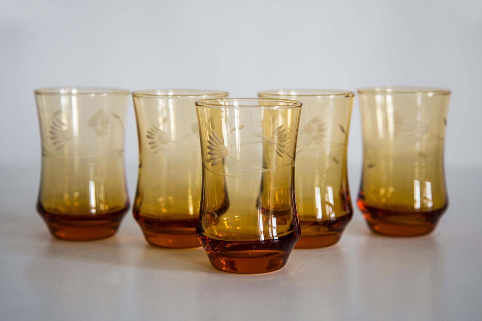 Set Of Six Mid Century Glasses And Yellow Pot, Murano, Europe, 1960s photo furniture
