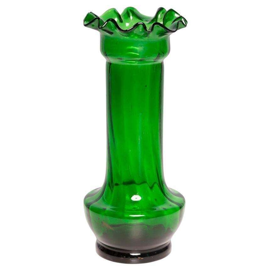 Mid Century Green Vase With Frill, Europe, 1960s
