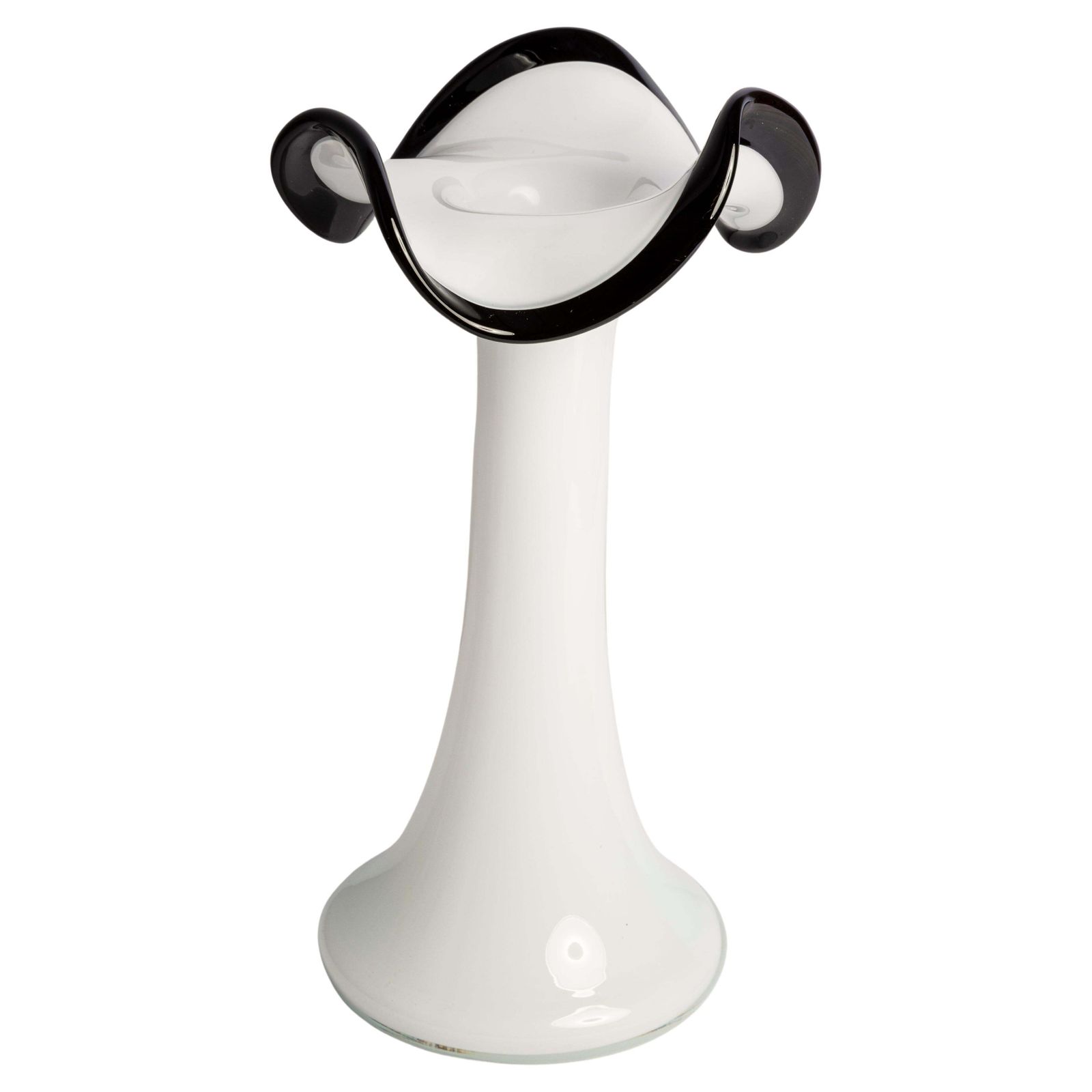 Big Mid Century Vintage Black And White Vase, Italy, 1960s