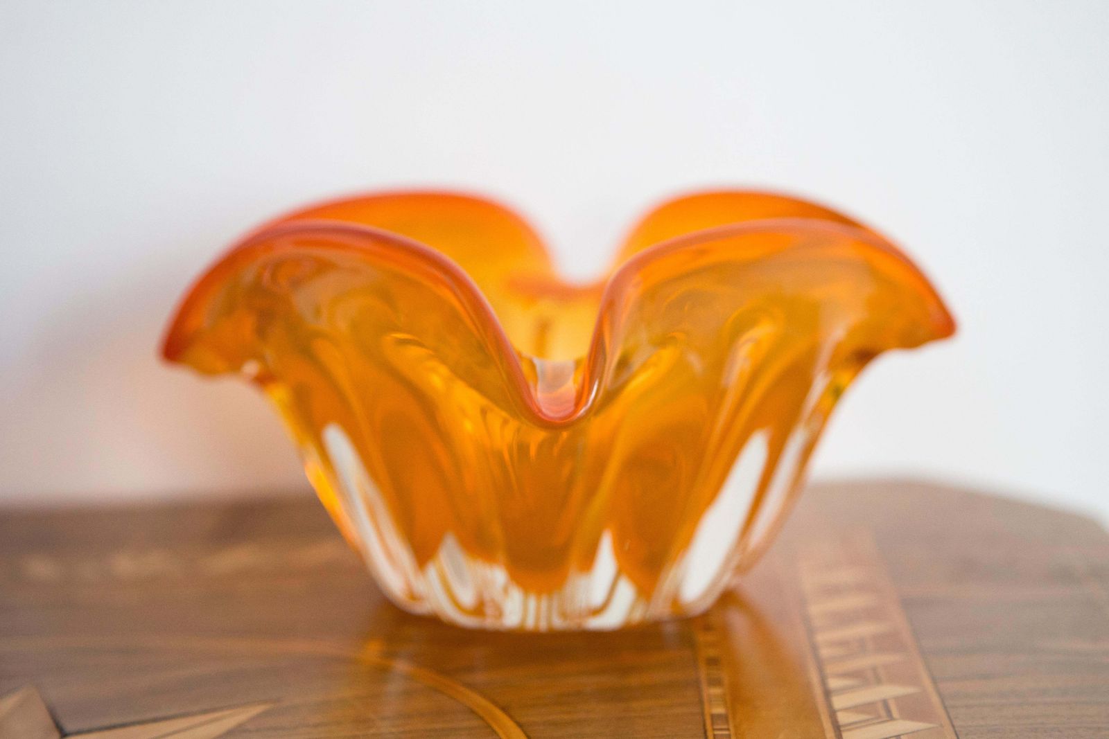 Mid Century Murano Orange Glass Bowl Ashtray, Italy, 1970s photo Home Decor