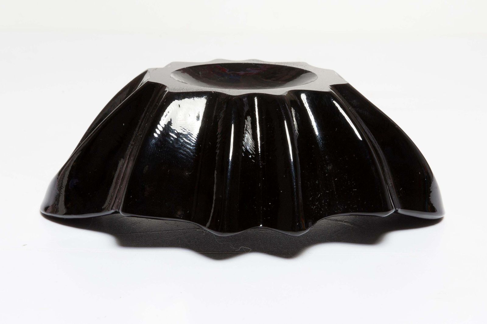 Mid Century Black Small Glass Bowl Ashtray Element, Italy, 1970s photo buy