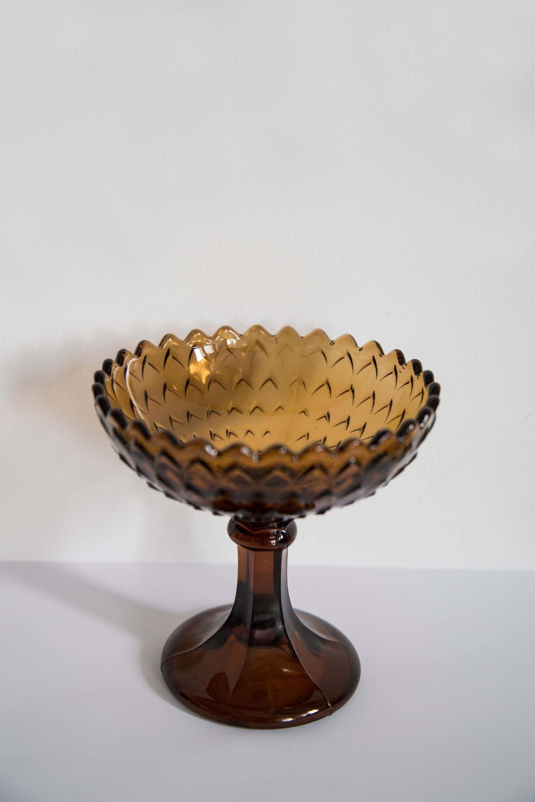 Mid Century Vintage Brown Yellow Orange Glass Sugar Bowl, Italy, 1960s photo vinterior