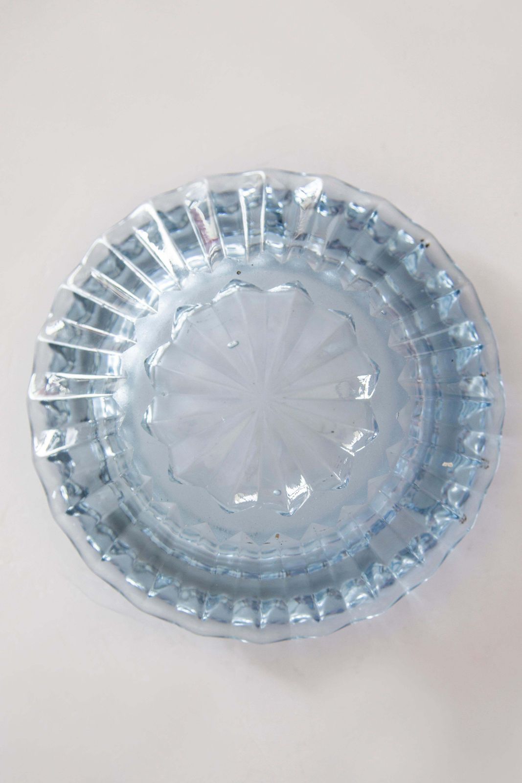 Mid Century Light Blue Crystal Glass Ashtray, Italy, 1970s photo for sale