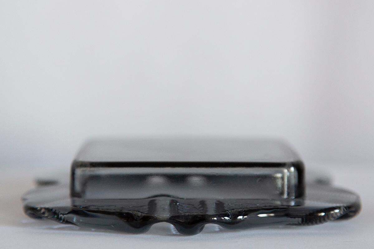 Home Decor Mid Century Crystal Gray Glass Ashtray Bowl, Italy, 1970s photo