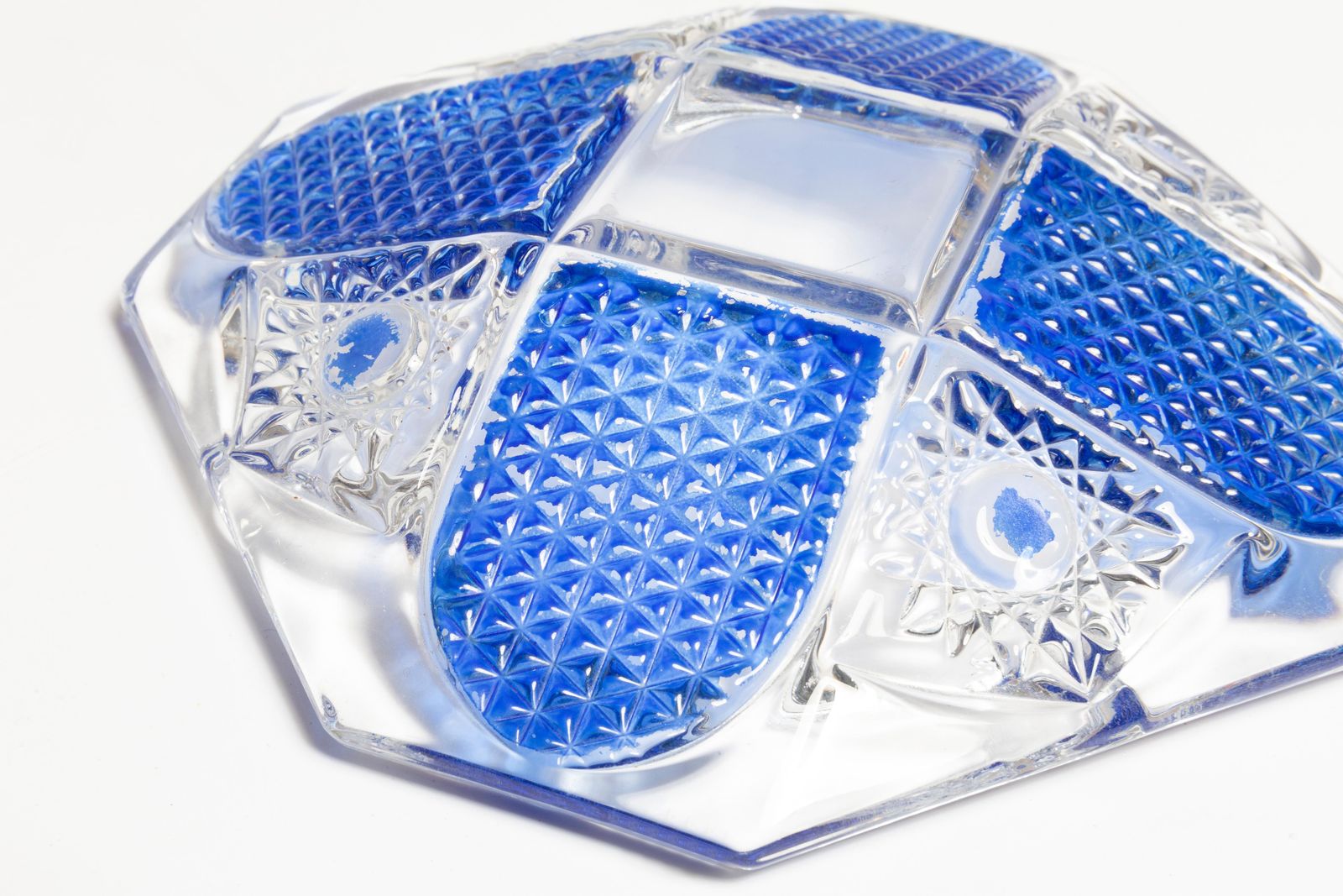 Mid Century Blue And Transparent Glass Bowl Ashtray Element, Italy, 1970s photo Home Decor
