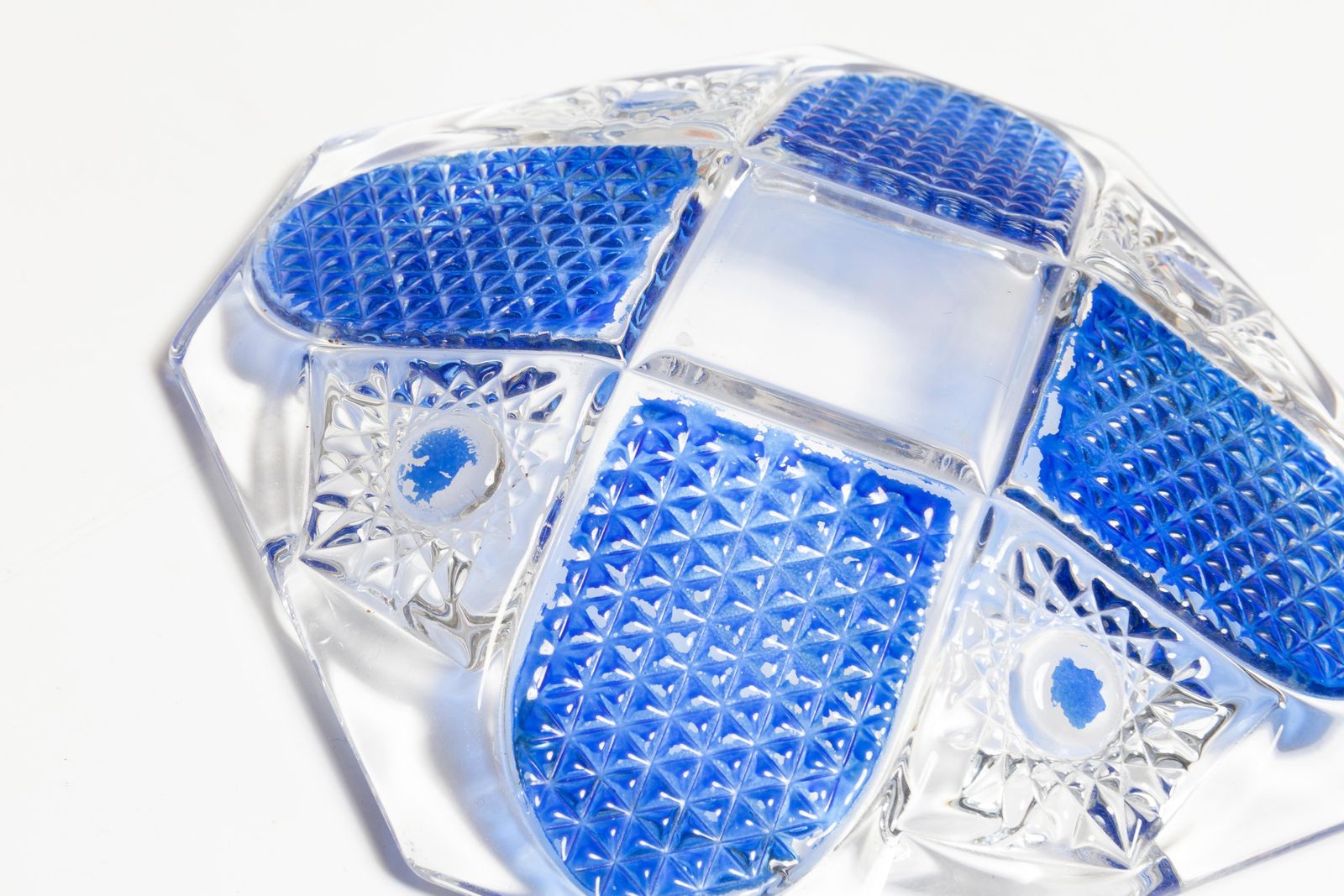 Mid Century Blue And Transparent Glass Bowl Ashtray Element, Italy, 1970s photo 68.0