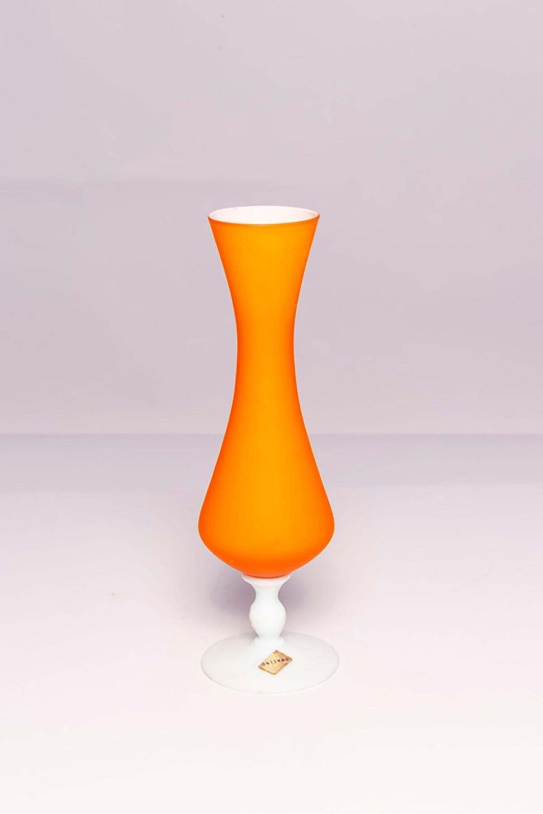 photo for sale Mid Century Orange Decorative Glass Vase, Europe, 1960s