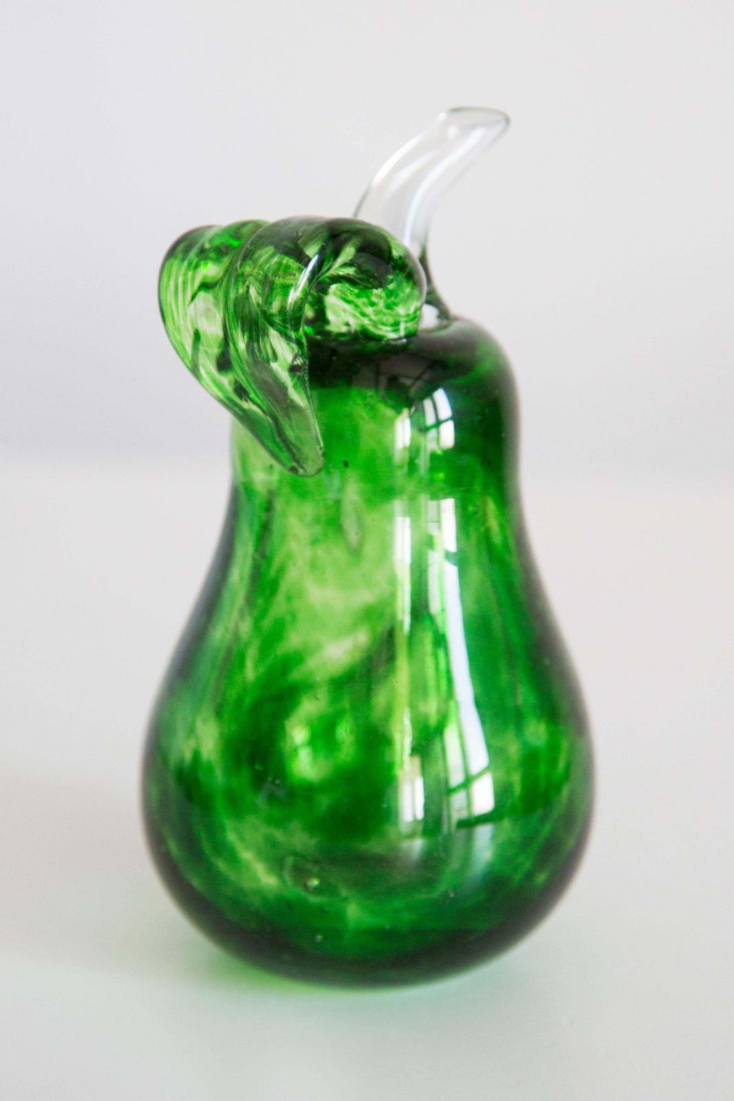 Mid Century Handmade Crystal Glass Pear, Poland, Europe, 1960s. photo vintage