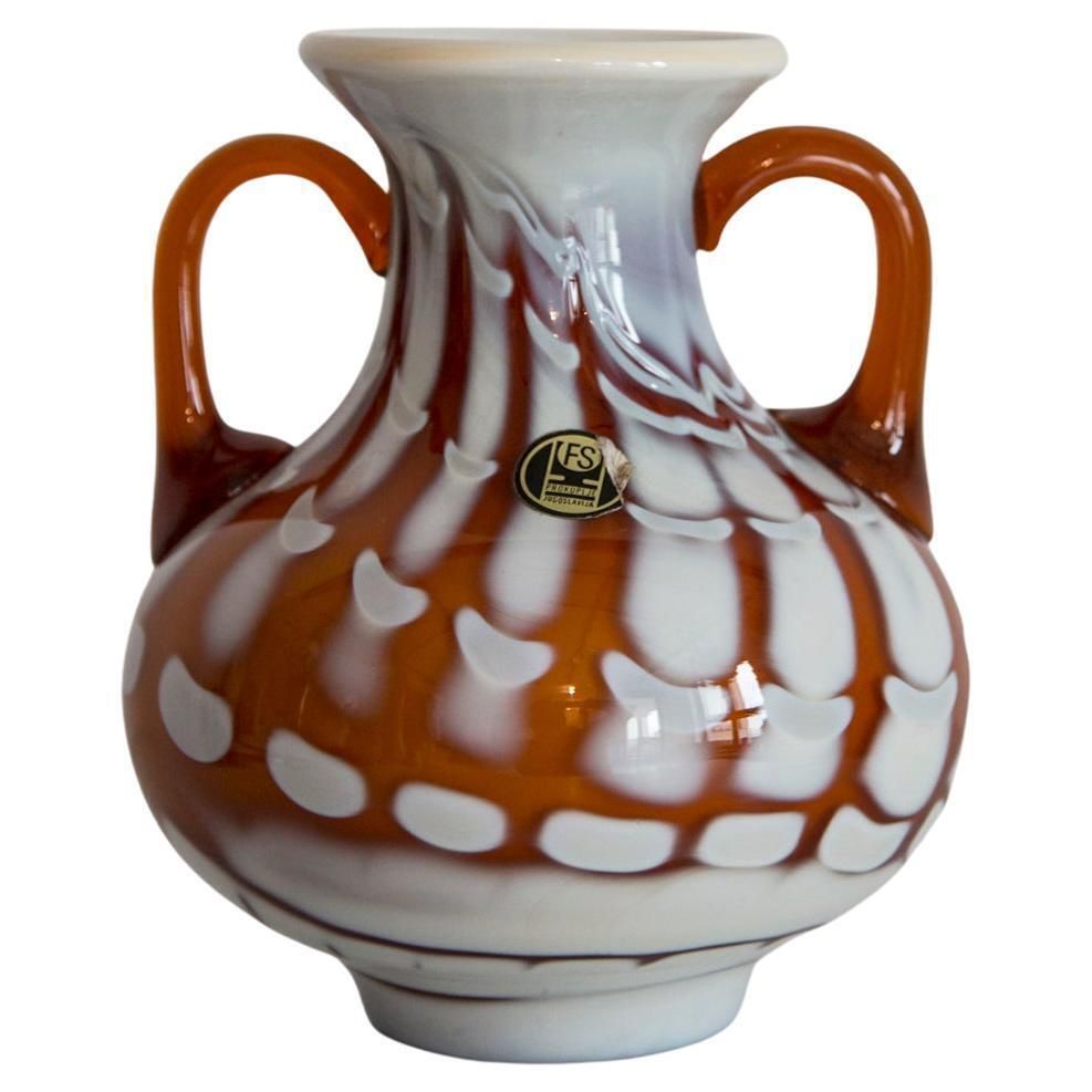 Mid Century Artistic Glass Vase, Prokuplje Yugoslavia, 1970s