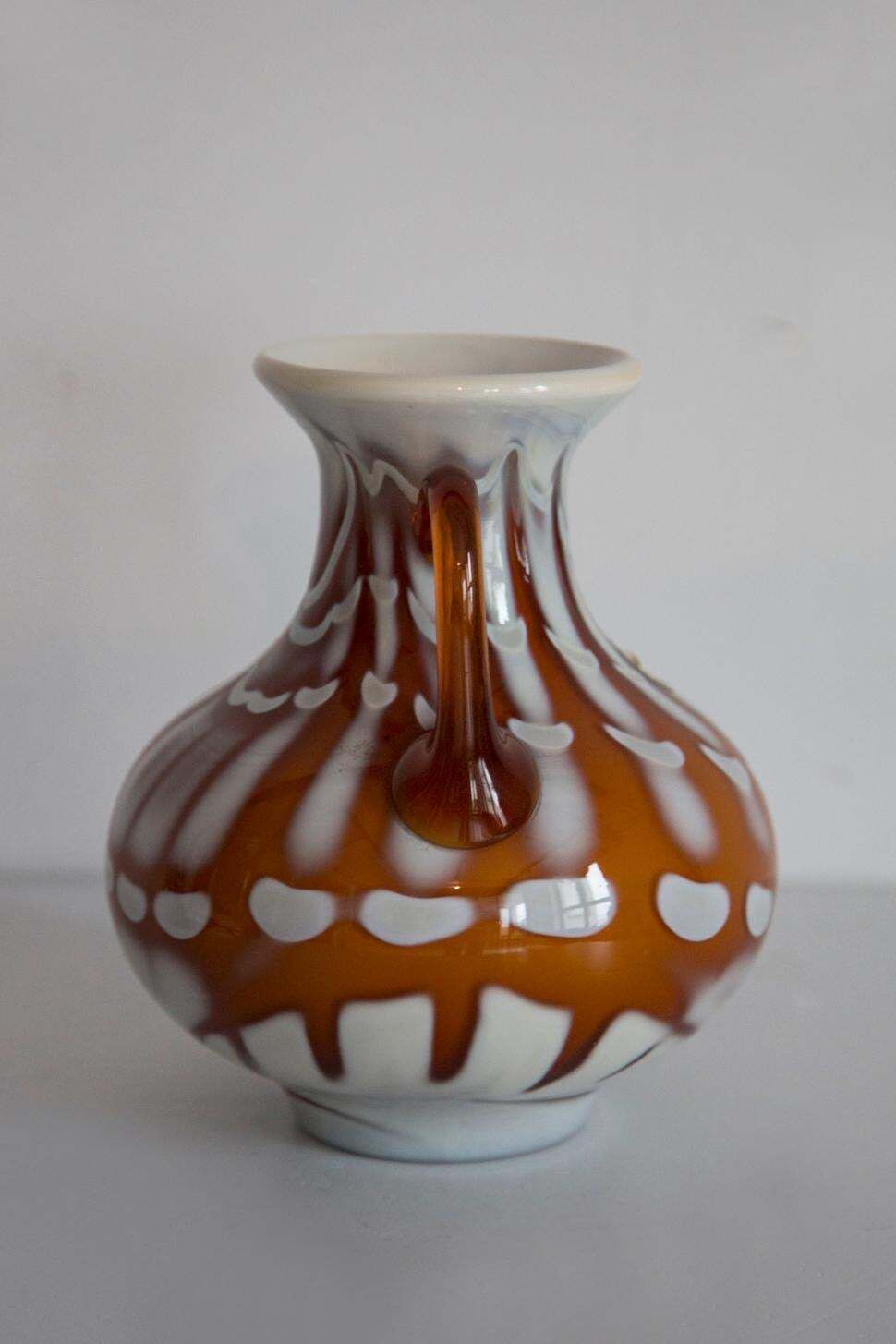 Mid Century Artistic Glass Vase, Prokuplje Yugoslavia, 1970s photo buy