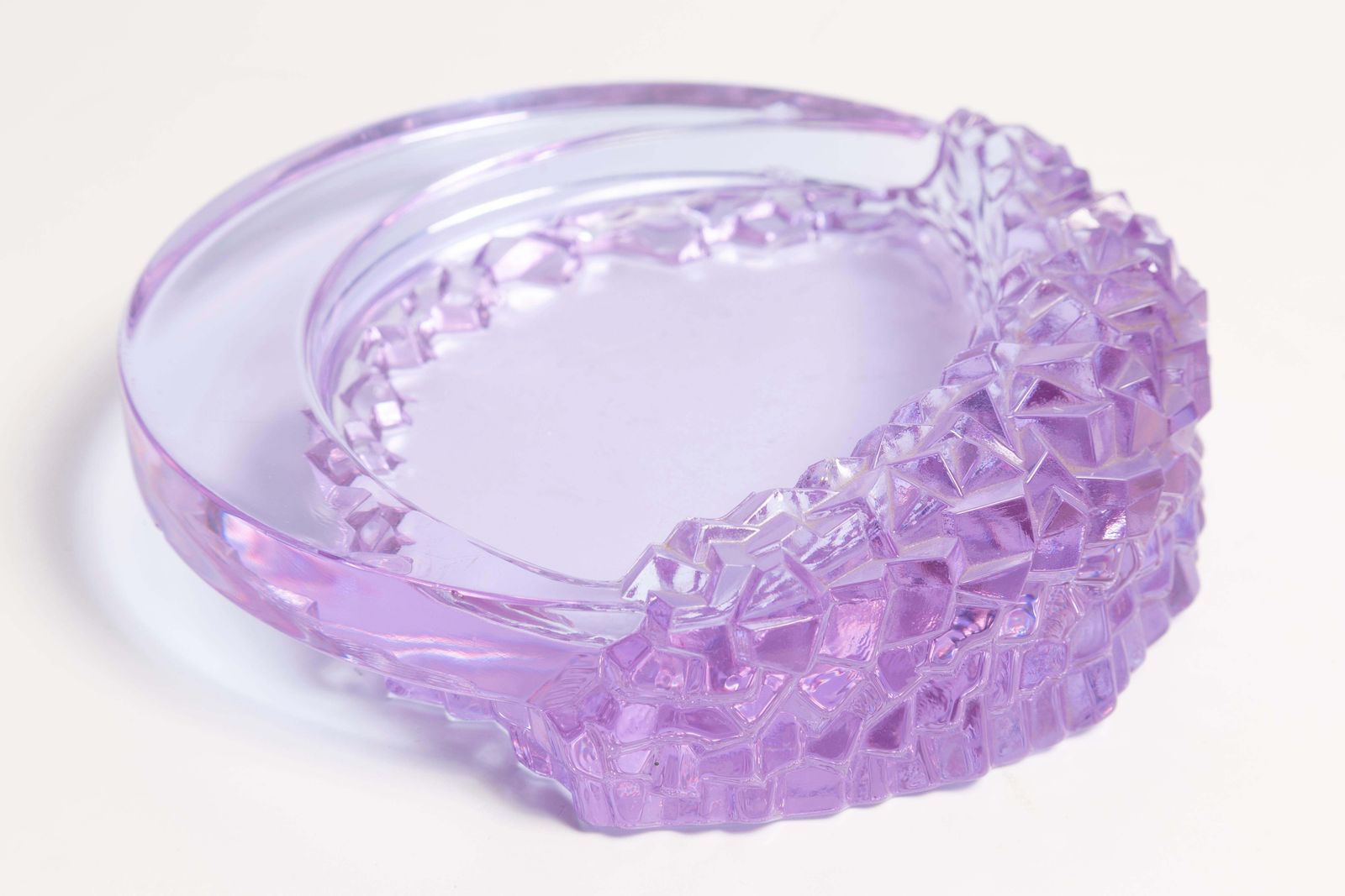 Mid Century Light Purple Glass Bowl Ashtray Element, Italy, 1970s photo for sale