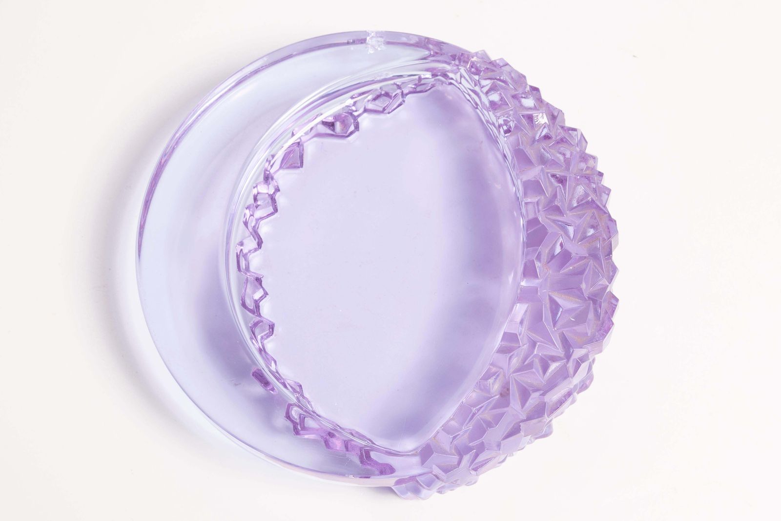 Mid Century Light Purple Glass Bowl Ashtray Element, Italy, 1970s photo Home Decor