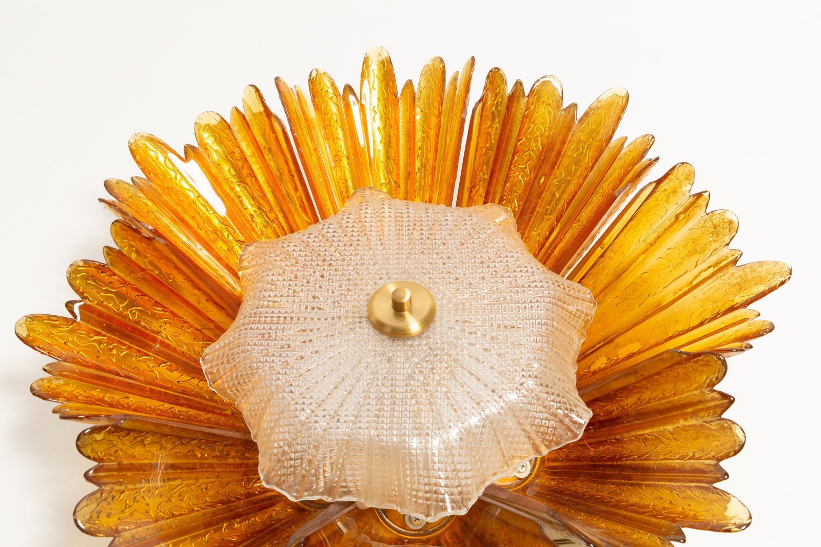 Big Hollywood Regency Sunburst Wall Lamp, Murano Glass, Italy, 1960s photo Lighting