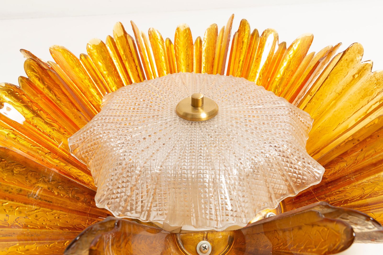 photo for sale Big Hollywood Regency Sunburst Wall Lamp, Murano Glass, Italy, 1960s