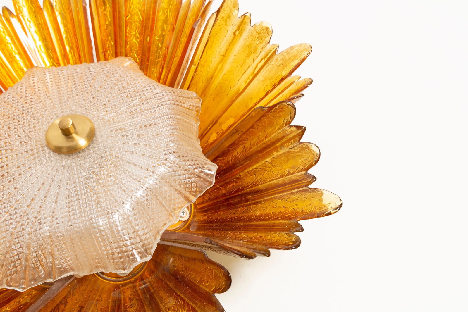Lighting Big Hollywood Regency Sunburst Wall Lamp, Murano Glass, Italy, 1960s photo