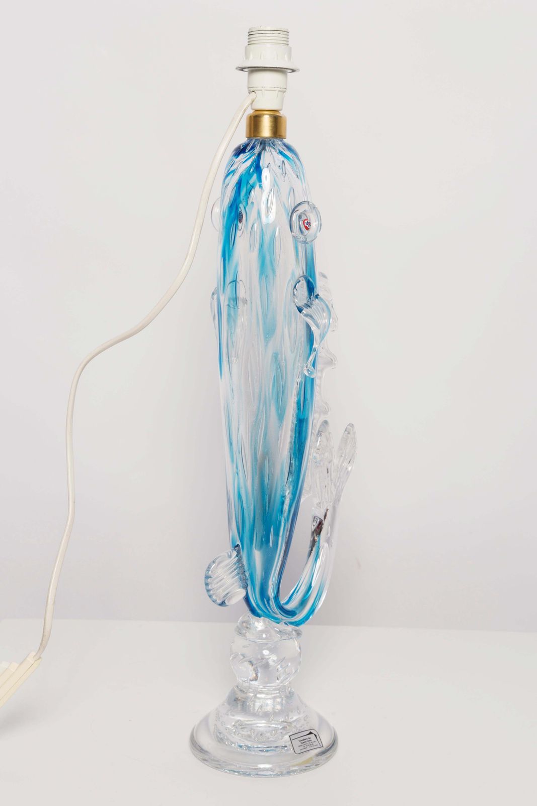 photo furniture Mid Century Table Fish Lamp Glass, France, 1960s
