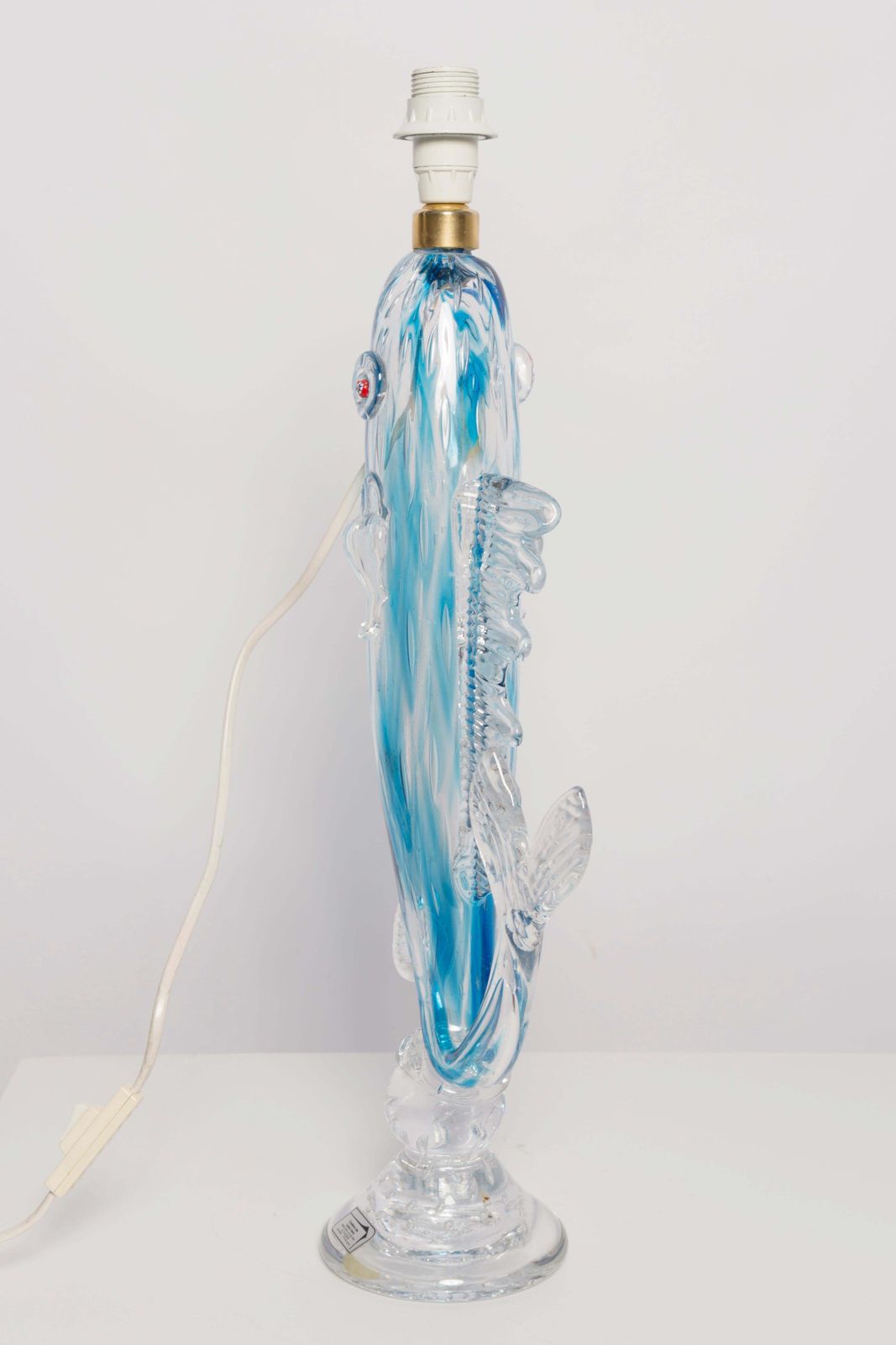 425.0 Mid Century Table Fish Lamp Glass, France, 1960s photo