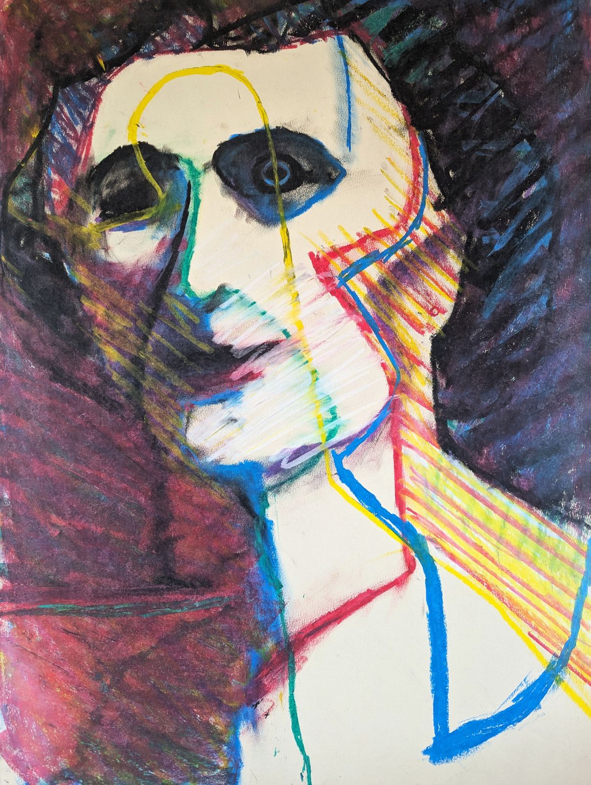Mrs Jackson, Oil Painting, Modernist photo vintage