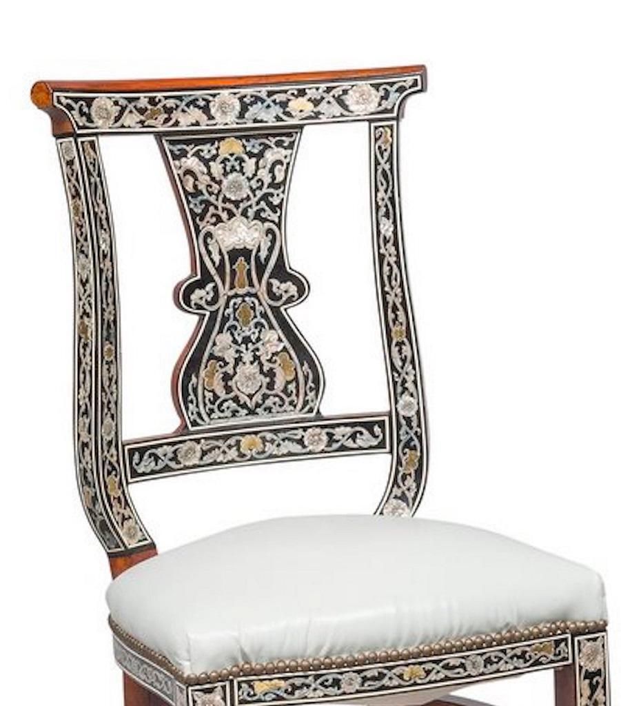 Pair Of Mahogany Chairs, Arab Manufacture, Early 20th Century photo Furniture