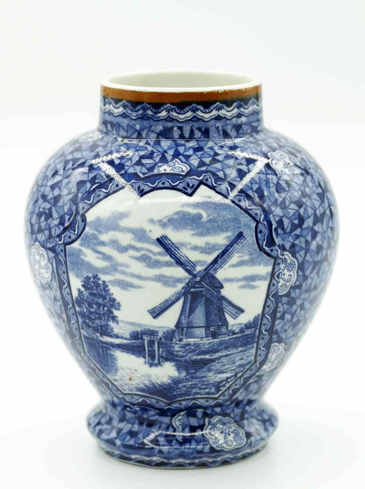 Ceramic Blue Vase By Villeroy & Boch, 19th Century photo Home Decor