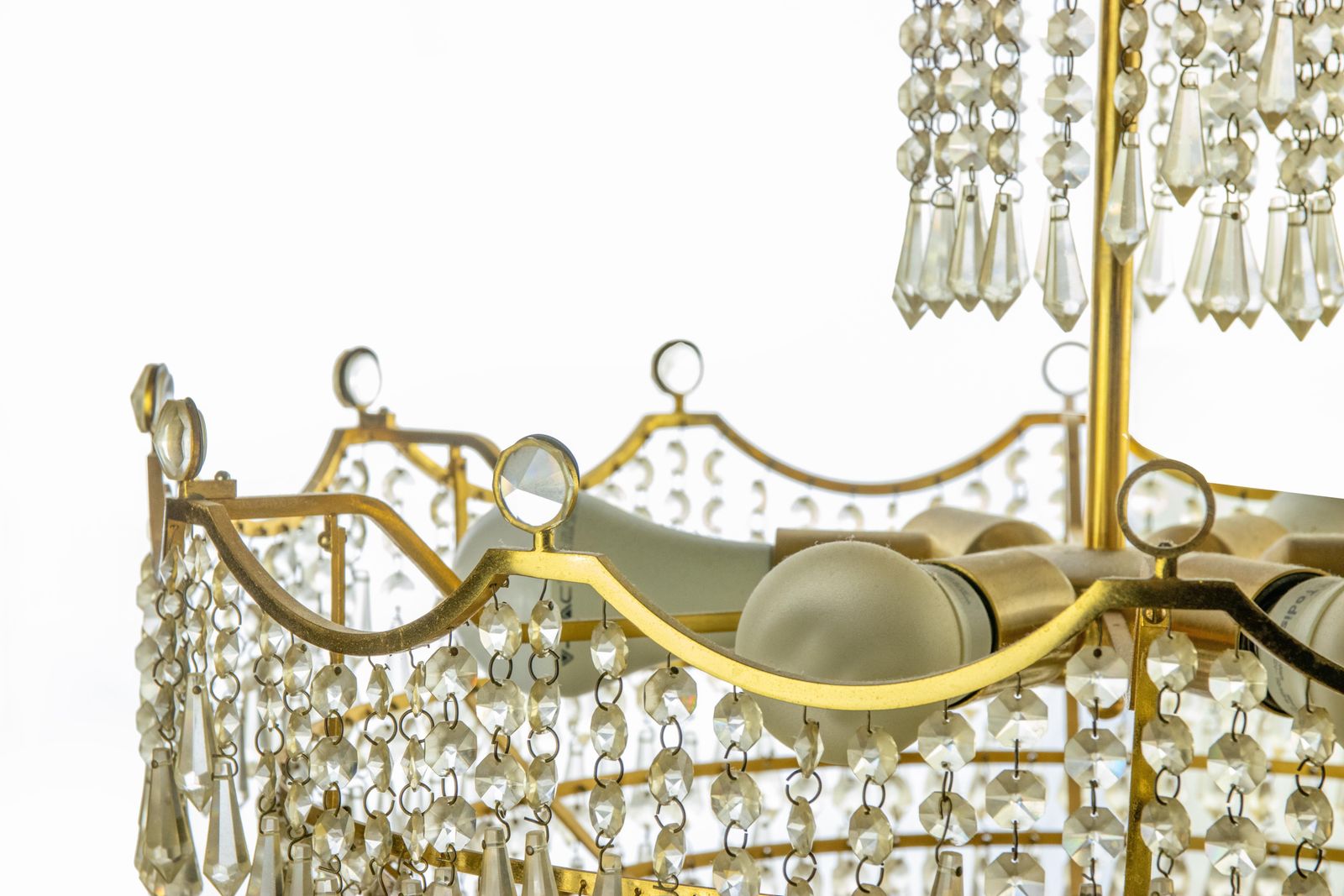 Vintage Crystal Drops Chandelier, Italy 1970s photo furniture