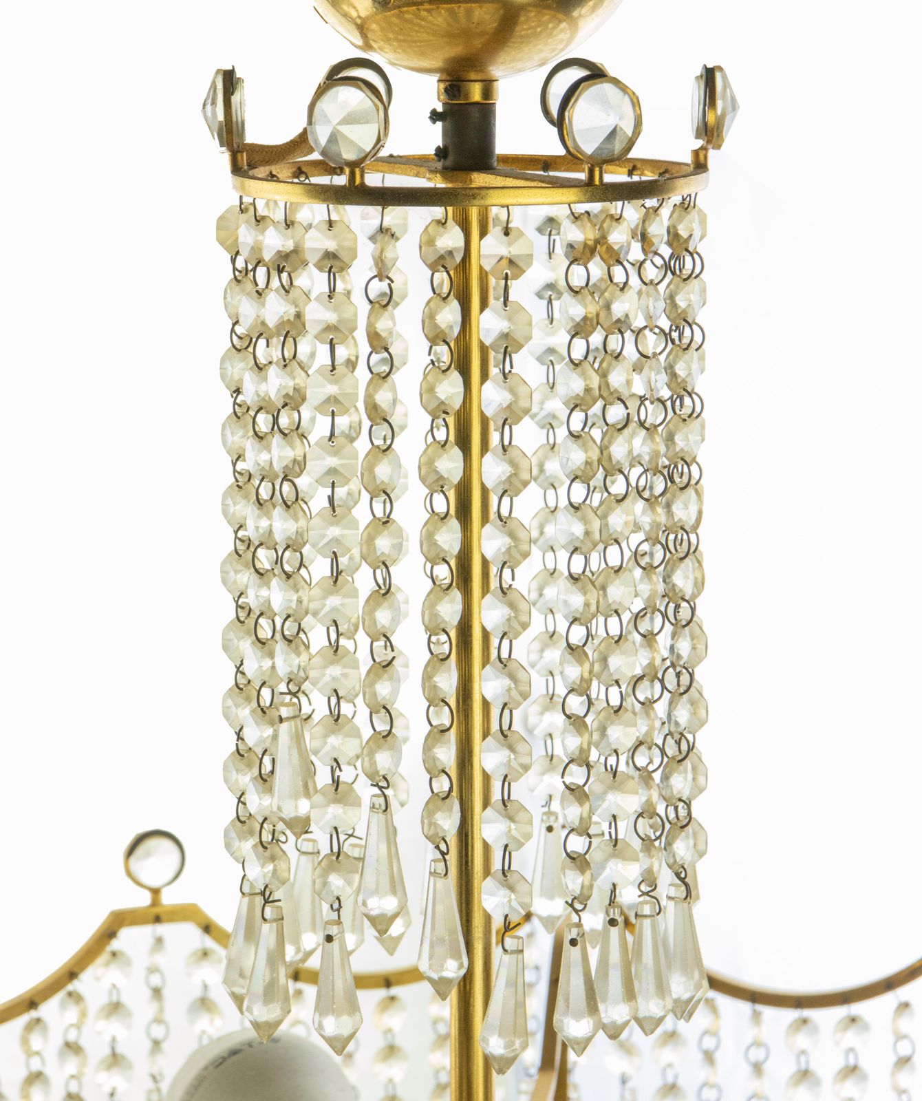 Vintage Crystal Drops Chandelier, Italy 1970s photo for sale