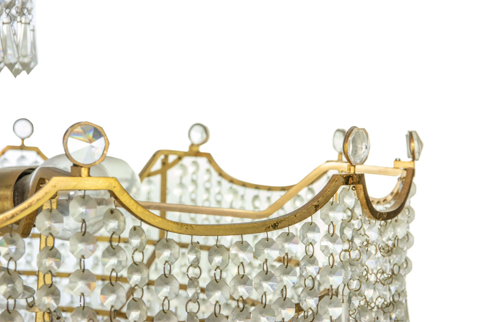 Vintage Crystal Drops Chandelier, Italy 1970s photo furniture