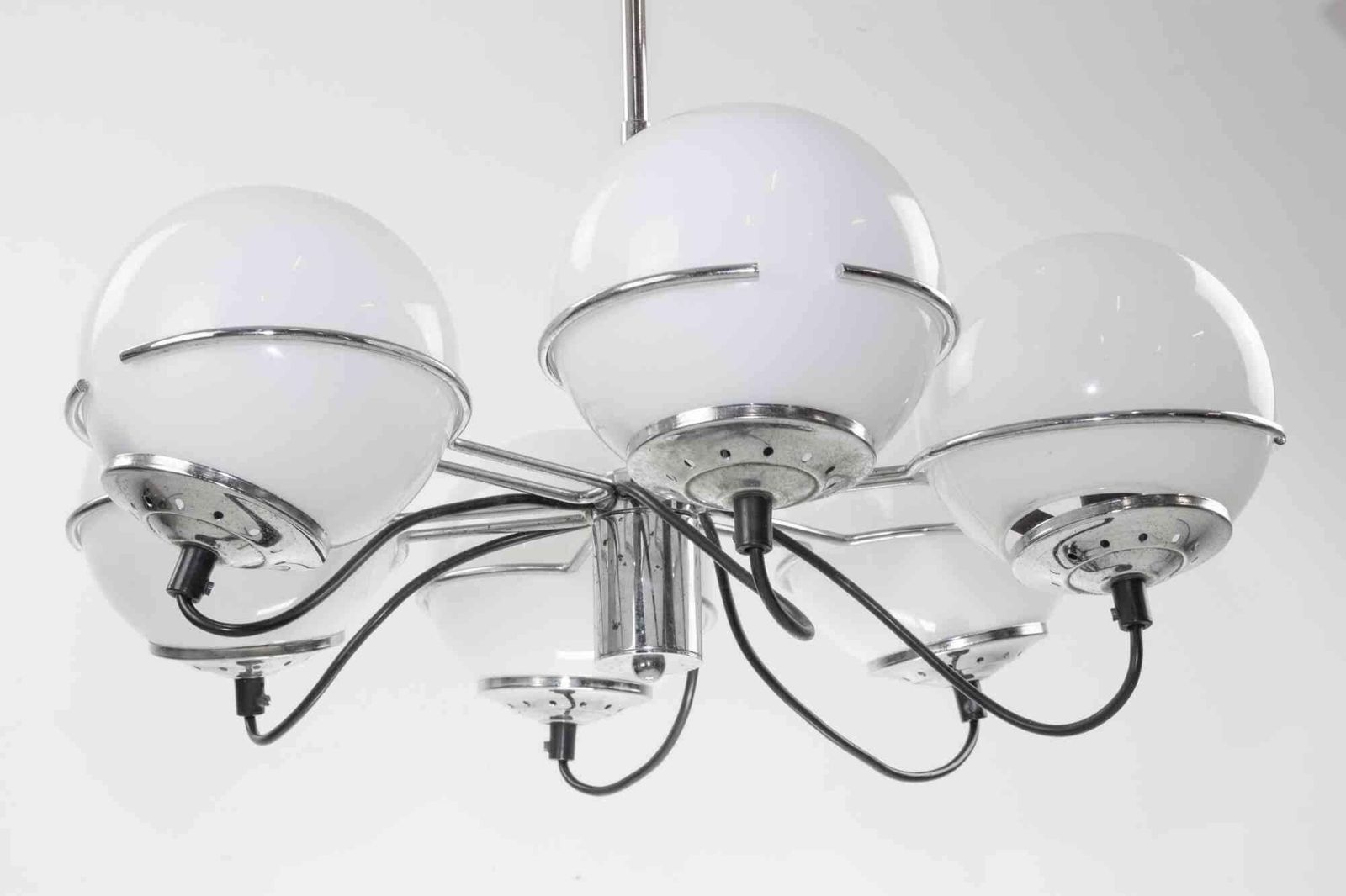 Vintage Six Lights Chandelier By Targetti Sankey, 1970s photo buy
