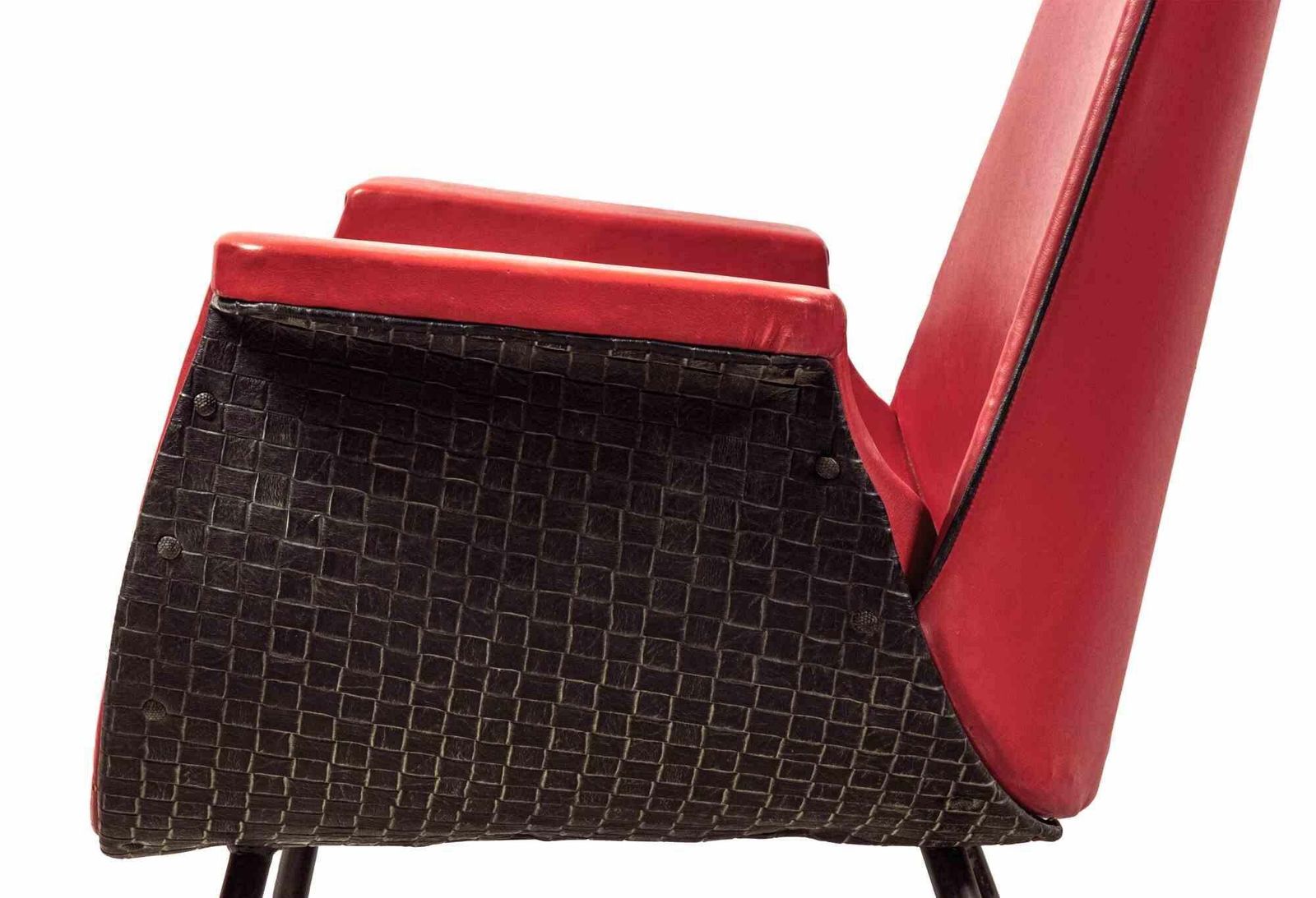 Pair Of Vintage Red Armchairs By Gastone Rinaldi, Mid 20th Century photo furniture