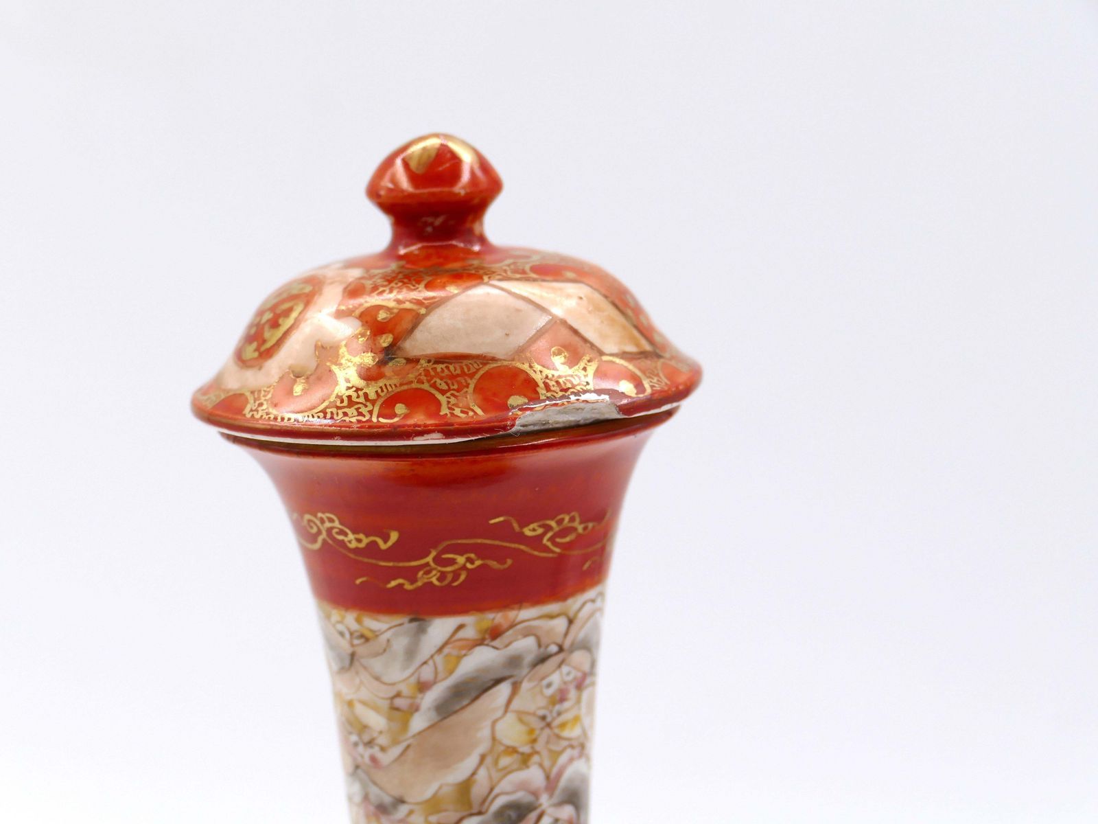 Ancient Japanese Kutani Vases, 19th Century photo vintage