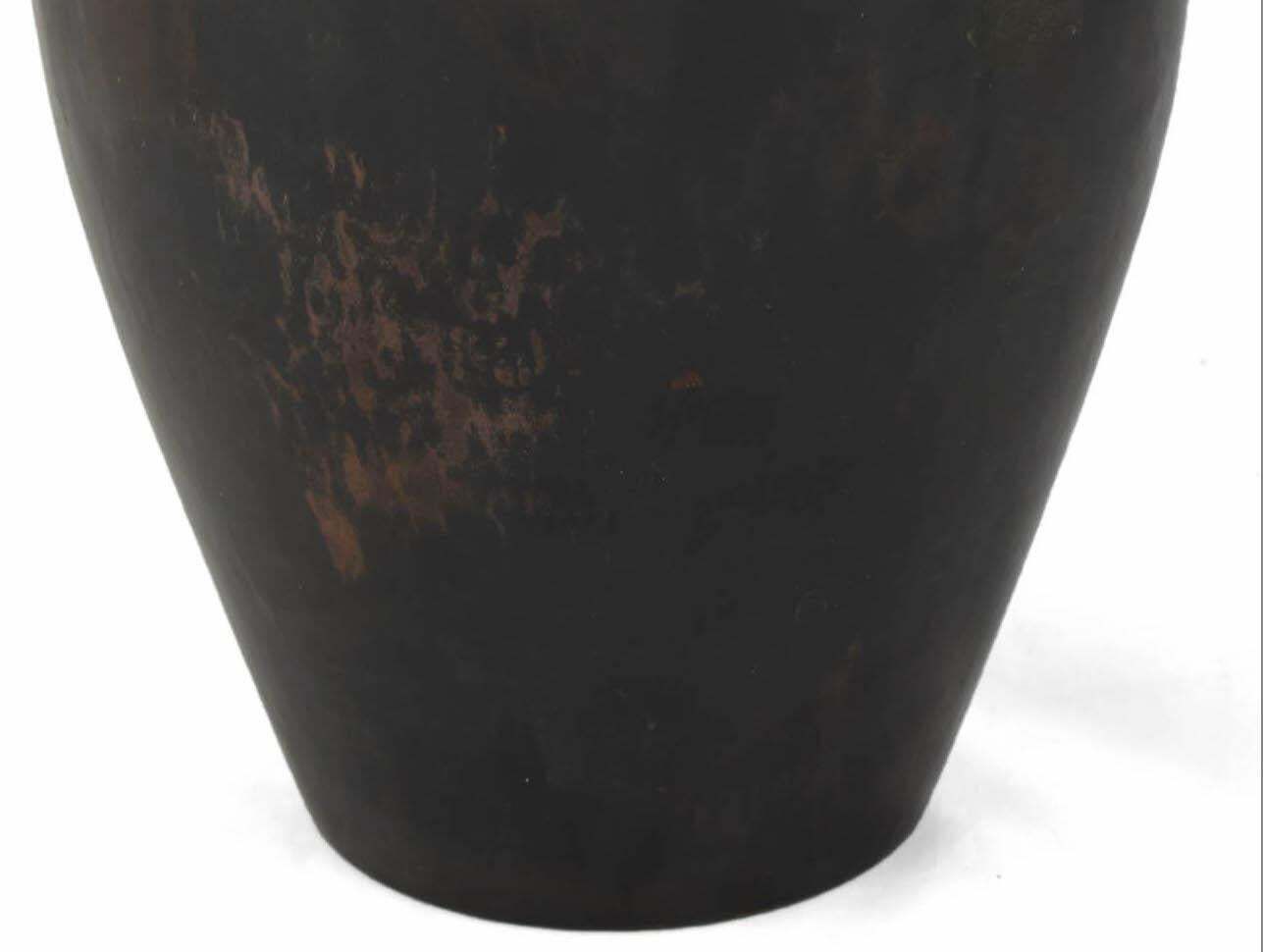 Vintage Art Deco Dark Copper Vase By Hayno Focken, Germany, 1930s photo for sale