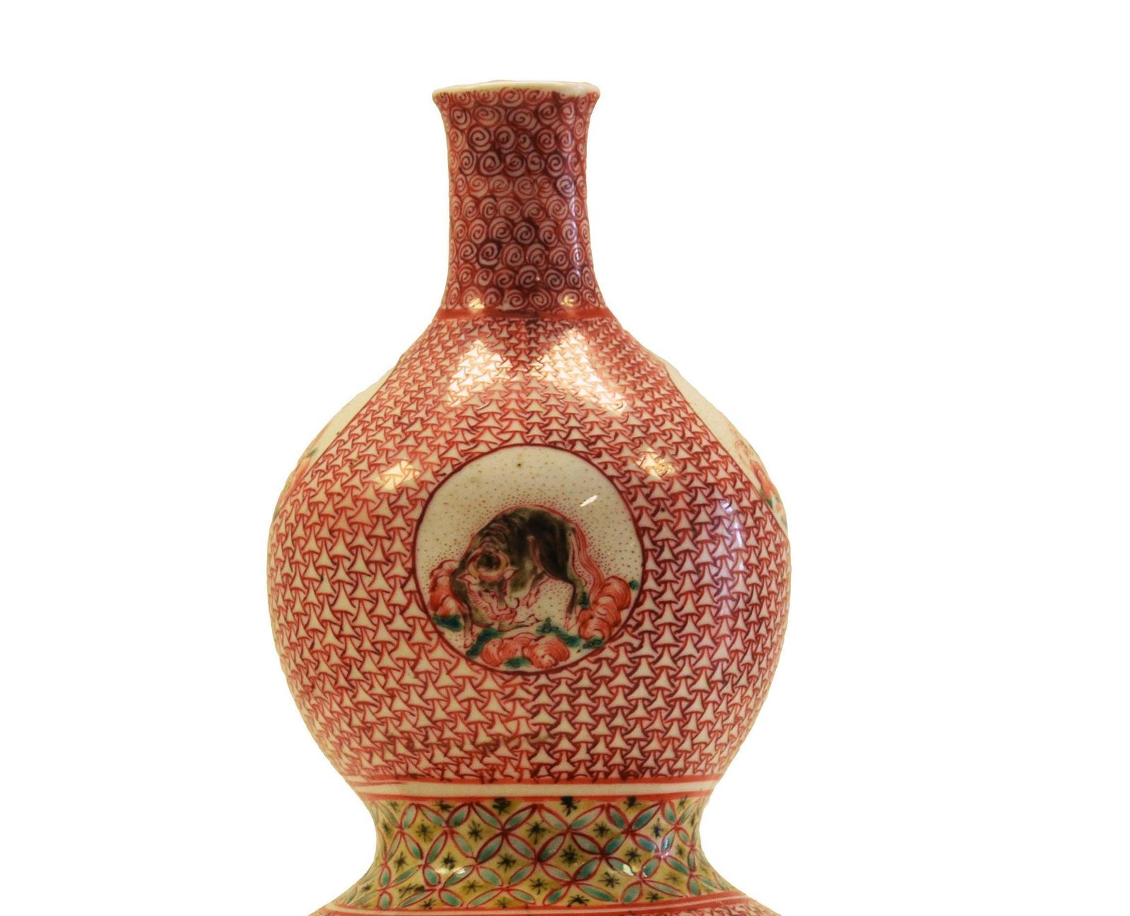 Antique Porcelain Double Gourd Vase, Japan Edo Period photo furniture