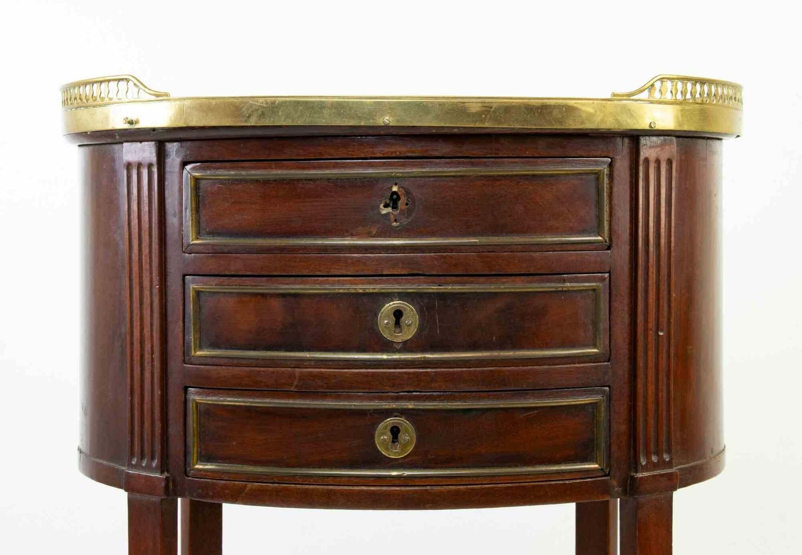 Vintage Oval Bedside, Italy, Early 20th Century photo for sale