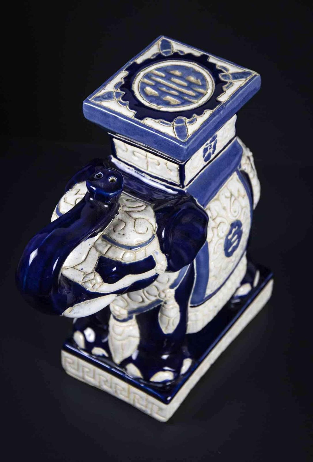 Blue Elephant Of The Good Luck, Vintage Ceramic Sculpture, 1970s photo furniture