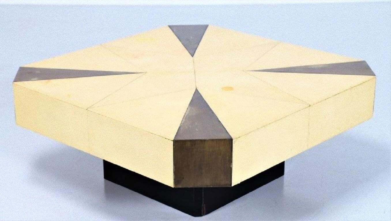Vintage Wood And Parchment Table, Aldo Tura 'Attributed', 1950s photo furniture