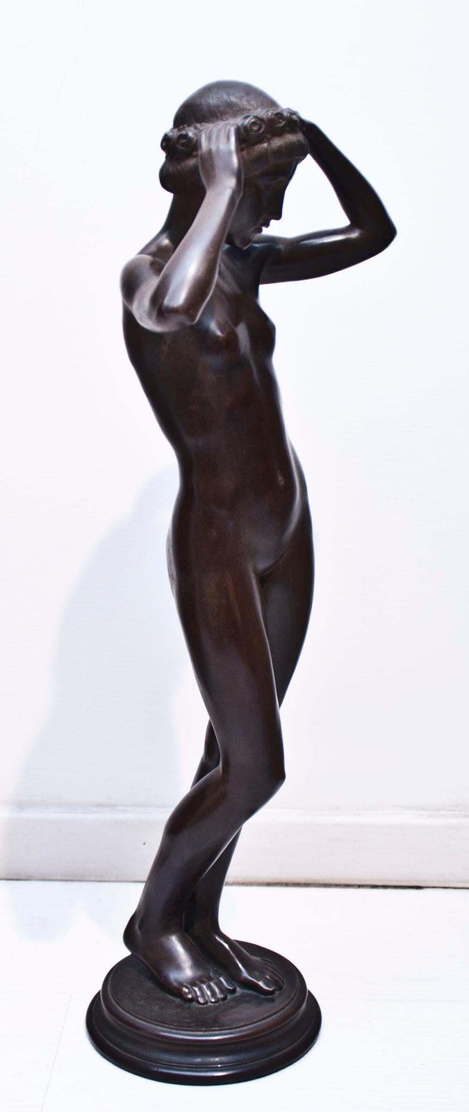 Bronze Sculpture “Nude Of Young Woman” By K. Gabriel, 1913 photo Art