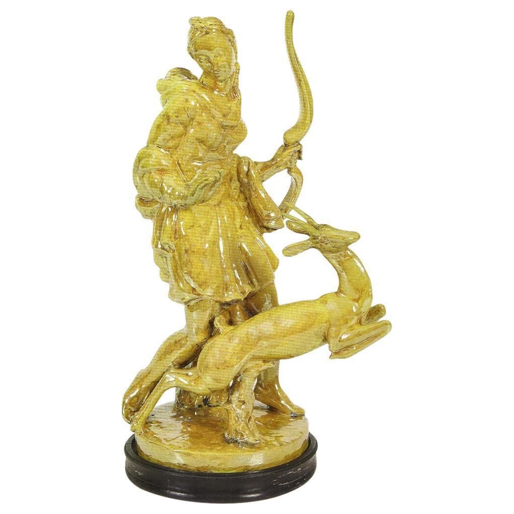 Glazed Majolica Statute, Carlo Lorenzetti For Pietro Melandri, 1934