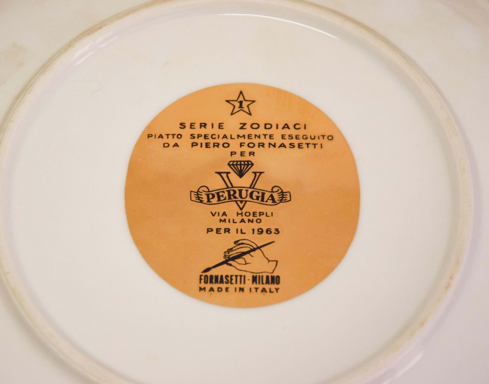 Earth Signs, Set Of 3 Plates From Zodiac Plate Series By P. Fornasetti, 1965 photo buy