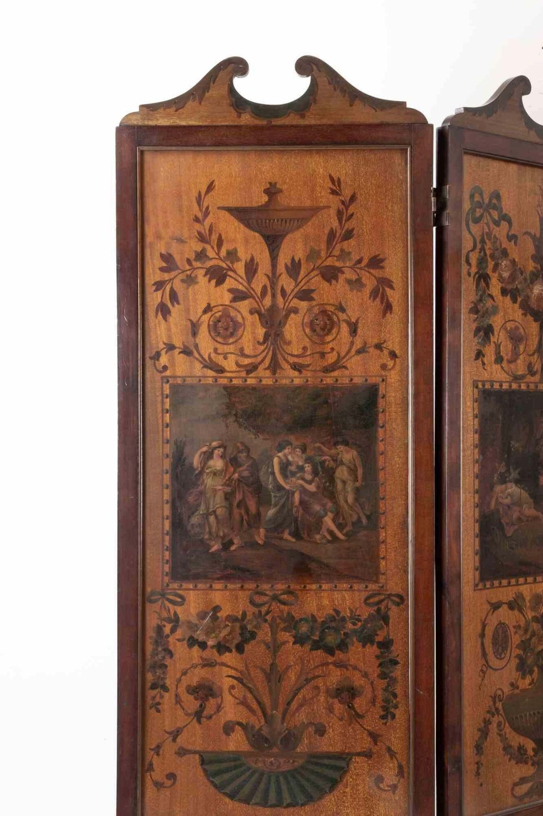 Ancient Neoclassical Three Panels Screen, Italy, 18th Century photo furniture