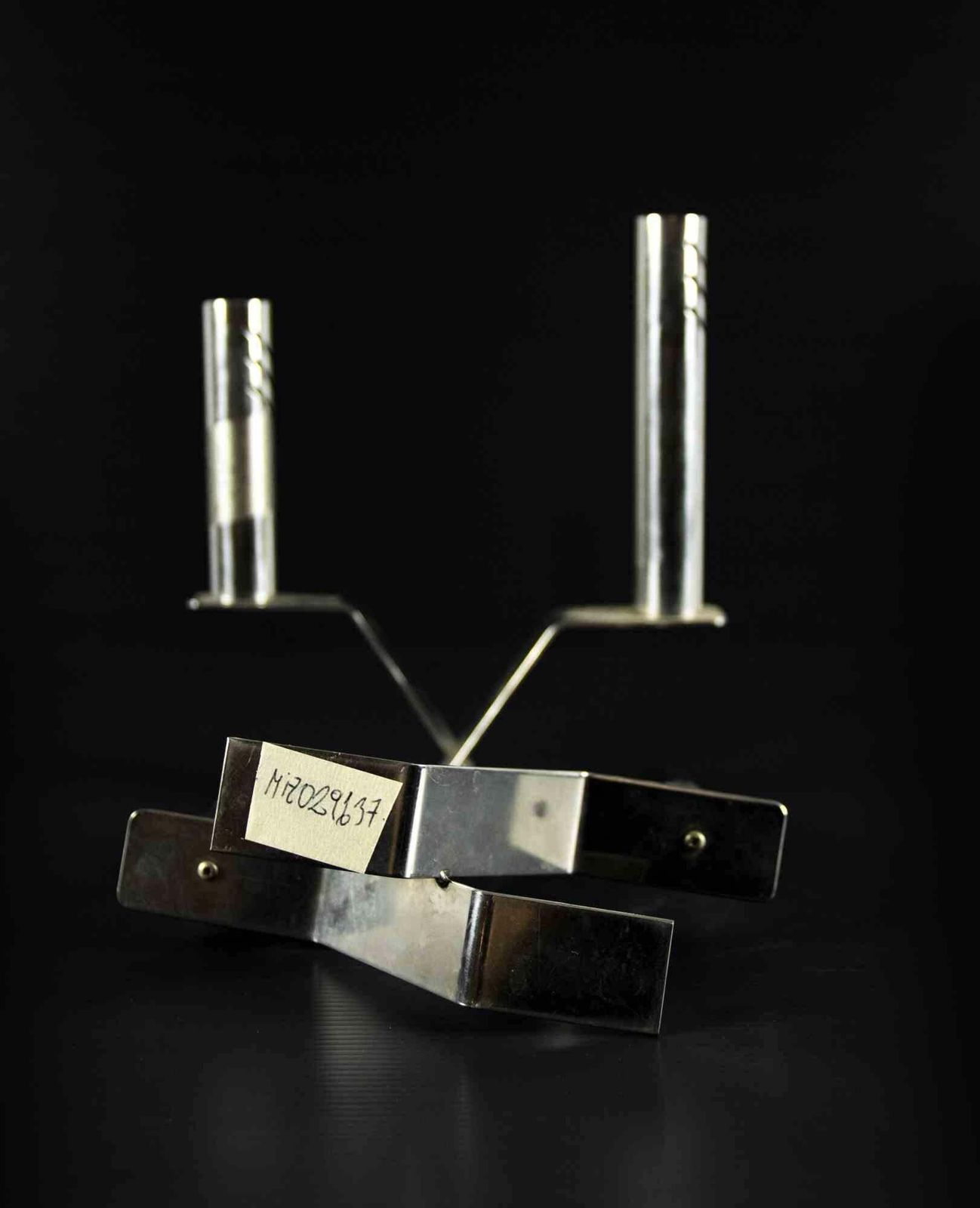 Pair Of Design Metal Candlesticks, Made In Italy, Mid 20th Century photo Home Decor