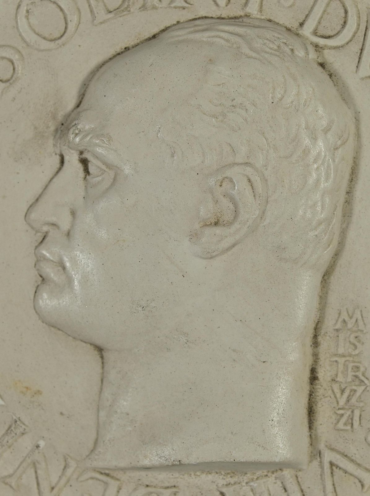 Plastel Medal Of Mussolini By Aurelio Mistruzzi, 1930s photo Art